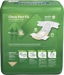 Adult Diapers, Extra Heavy Absorbency, XL (Waist Size 56In-64In), 80 Count, Opti