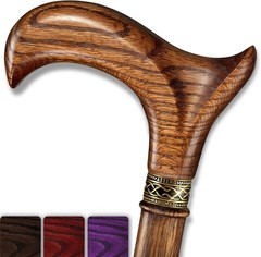 Luxury Ergonomic Wooden Cane – Lightweight Design with Extra Tip & Wrist Strap