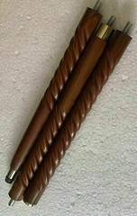 Brazos Twisted Oak Wood Cane with Brass Hame Top Handle, Brown, 37 Inch