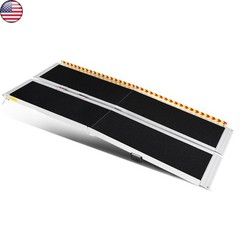 Door Threshold Wheelchair Ramp Folding Non-Slip Aluminum Threshold Ramp for Home