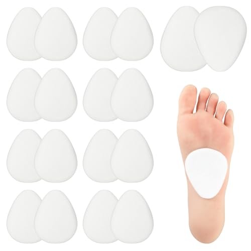 20 Pcs Metatarsal Felt Foot Pad(1/4″ Thick), Ball of Foot Cushions for White