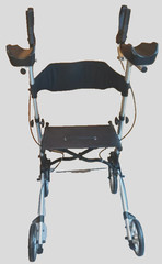 OasisSpace upright silver black walker With Seat