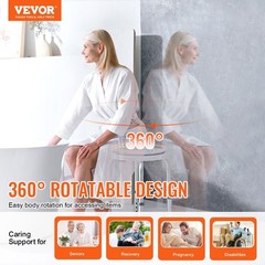 300lb 360° Swivel Seat & Adjustable Height Shower Chair, Non-Slip Bathtub Stool