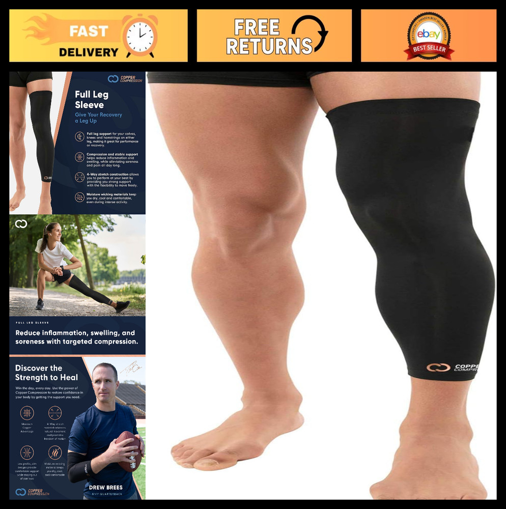 Copper Infused Compression Sleeve for Knee Support, Joint Pain Relief, Running,