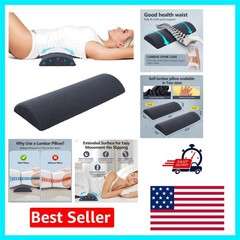 Large 3.15″H x 23.6″L Memory Foam Lumbar Pillow – Support for Back Pain Relief