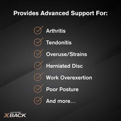 Copper Fit X-Back Brace for Lower Back Pain, Lumbar Support, Herniated Disc, Sci