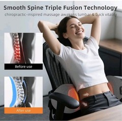 3-in-1 Back Massager with Heat & Vibration- Smooth Spine Triple Fusion Lumbar