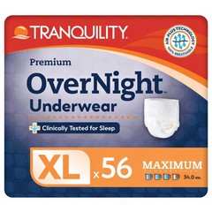 Premium Overnight Disposable Absorbent Underwear – XL, 48-66 in. Waist, Max Abso