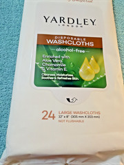 240 YARDLEY LONDON Disposable Washcloths Moisturiizing 10 Packs 24 Cloths Ec Pk