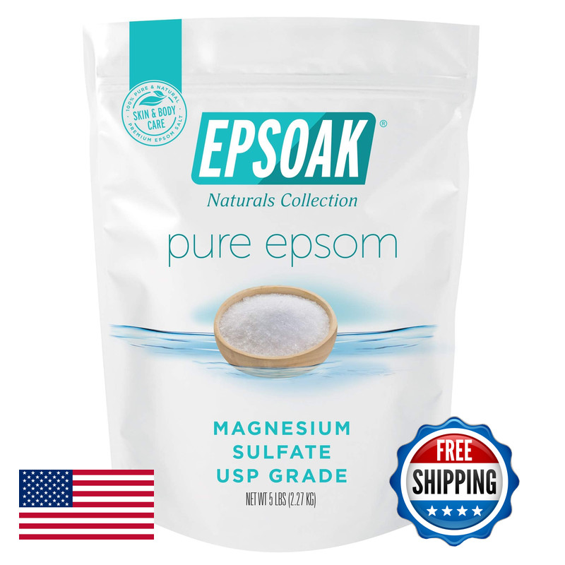 Epsoak Epsom Salt 5 Lb. Magnesium Sulfate Usp. Resealable Epsom Salt Bag