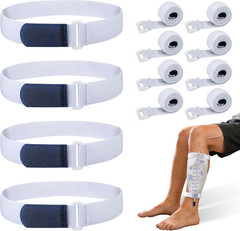 8 PCS Adjustable Leg Bag Straps, Urine Drainage Bag Strap, Catheter Leg Bag Stra