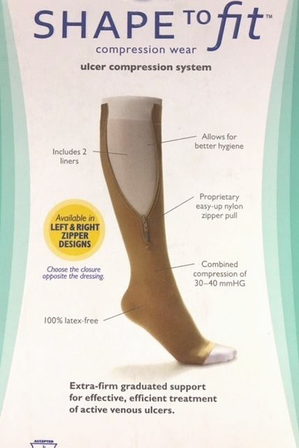 Shape to Fit ULCER Compression system – 30-40 mmHg UNISEX – SIZES – Left & Right