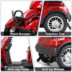 800W 4 Wheel Heavy Duty Mobility Scooter 60V 20Ah Battery Motor for Adult Senior