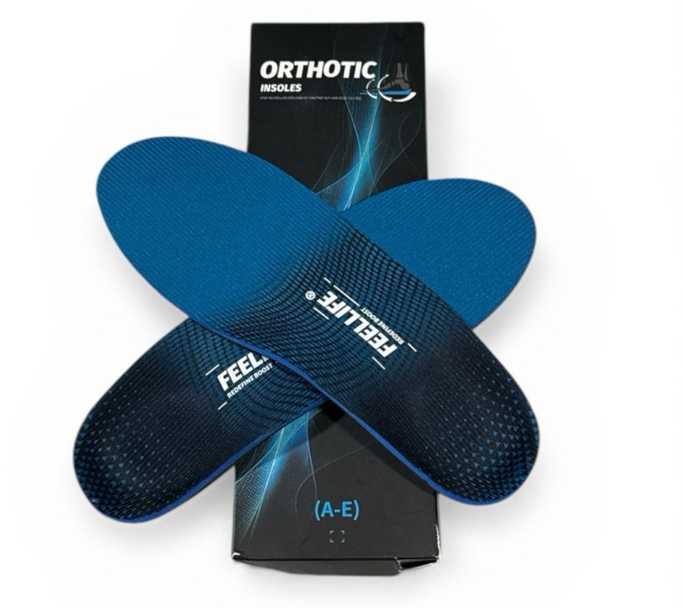 FEELLIFE Plantar Fasciitis Insoles High Arch Support Orthotic M 6-6.5 /W 8-8.5