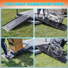 New 6Ft 600 LB Aluminum Multi-Folding Wheelchair Scooter Mobility Ramp Portable