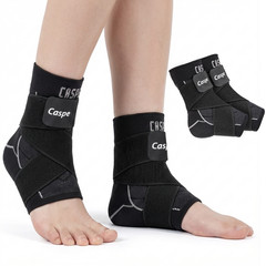 Caspe 2X Ankle Brace Support Compression Sleeve Fasciitis Pain Relief Foot Wrap