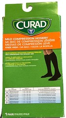 Curad Mild Compression Hosiery Knee High Unisex Beige 8-15 mmHg 1 Pair M Regular