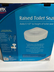 Carex raised toilet seat adds 5 1/2 inches of height 300 lbs
