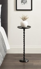 Kate And Laurel Ropa Transitional Round Pedestal Drink Table 9 X 9 X 22 Black