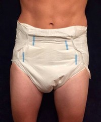 Bambino Bianco Large White Plastic Thick Quilted Adult Diaper Brief 4-Tapes 1pc