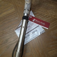 Merry Sticks Folding Walking Cane Champagne Gold Rhinestone Pearl Handle NIB