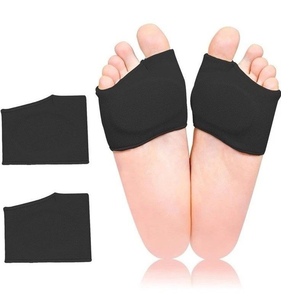 1 Pair Fabric Metatarsal Pads Sleeve with Gel Sole Cushion Foot Pain Relief