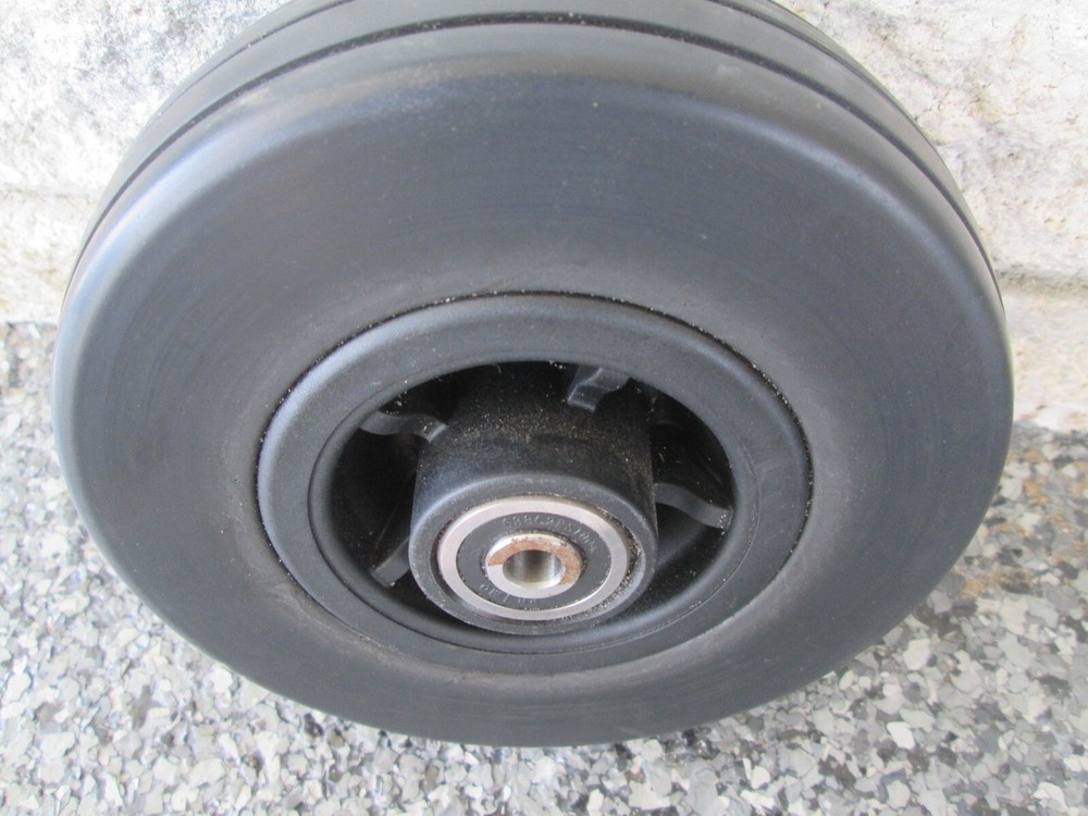 Pair of 6″ X 2″ Castor Wheels 5/16″ Axle Mount Black on Black #5263