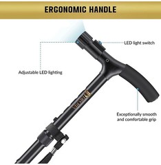 Walking Cane For Men and Women With 5 Height Adjustable Levels. Led Lights