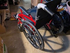 Aluminum Light Weight Medium Adult Wheelchair Foldable Red Black