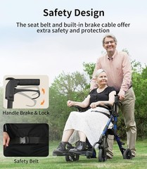 Z51 Rollator Walkers with Seat Blue