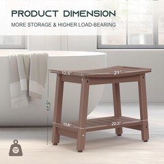 Espresso HDPE Shower Bench – Durable Waterproof Seat for Spa-Like Experience
