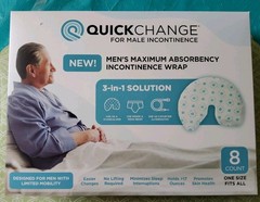 QuickChange Maximum Absorbency Male Incontinence Wrap 3-in-1 One Size 8 Count