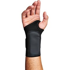 Ergodyne 4000 Wrist Support, Elastic, Single Strap, Right, Black, Size S