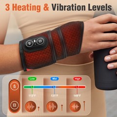 Infrared Heated Wrist Wrap Brace Electric Hand Massage Vibration for Pain Relief