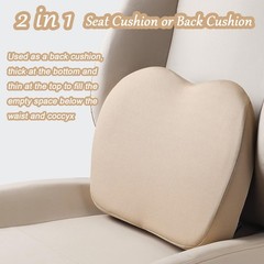 2 in 1 Wedge Car Cushions or Lumbar Support for Driving – 3.5 Inches Soft Mem…