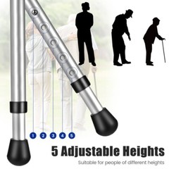 Lightweight Adjustable Foldable Cane Seat Adults Portable Chair & Walking Stick