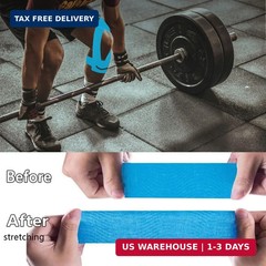 12 Count Precut Kinesiology Tape for Knees, Waterproof Knee Tape for Knee Pain R