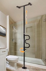 Stander Wonder Pole Floor to Ceiling Security Grab Bar Transfer Pole Black Aid.