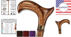 Luxury Ergonomic Wooden Cane – Lightweight Design with Extra Tip & Wrist Strap