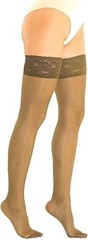 SOLIDEA Marilyn Thigh Highs, Sheer, 140 Denier, 18-21mmHg (Size: 1-S) Nero