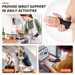 2PCS Ulnar Wrist Brace for Right & Left Hand, Ultra-Thin Elastic Wrist Wrap