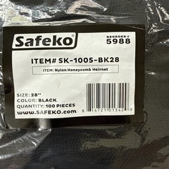 100 Pack SAFEKO Disposable Honeycomb Nylon Hair Nets Breathable 28 Inch Black