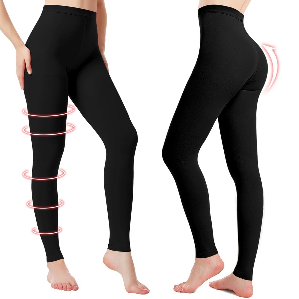 2 Pairs Medical Compression Pantyhose for Women, 20-30mmHg Graduated Support