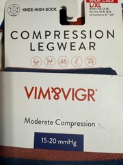 VIM & VIGR Moderate Compression Knee-High Unisex Socks Size Wide Calf L/XL