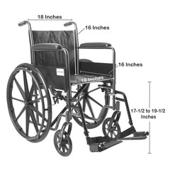 McKesson Wheelchair, Swing Away Foot Leg Rest, Fixed Arm, 18 in Seat, 300 lbs…