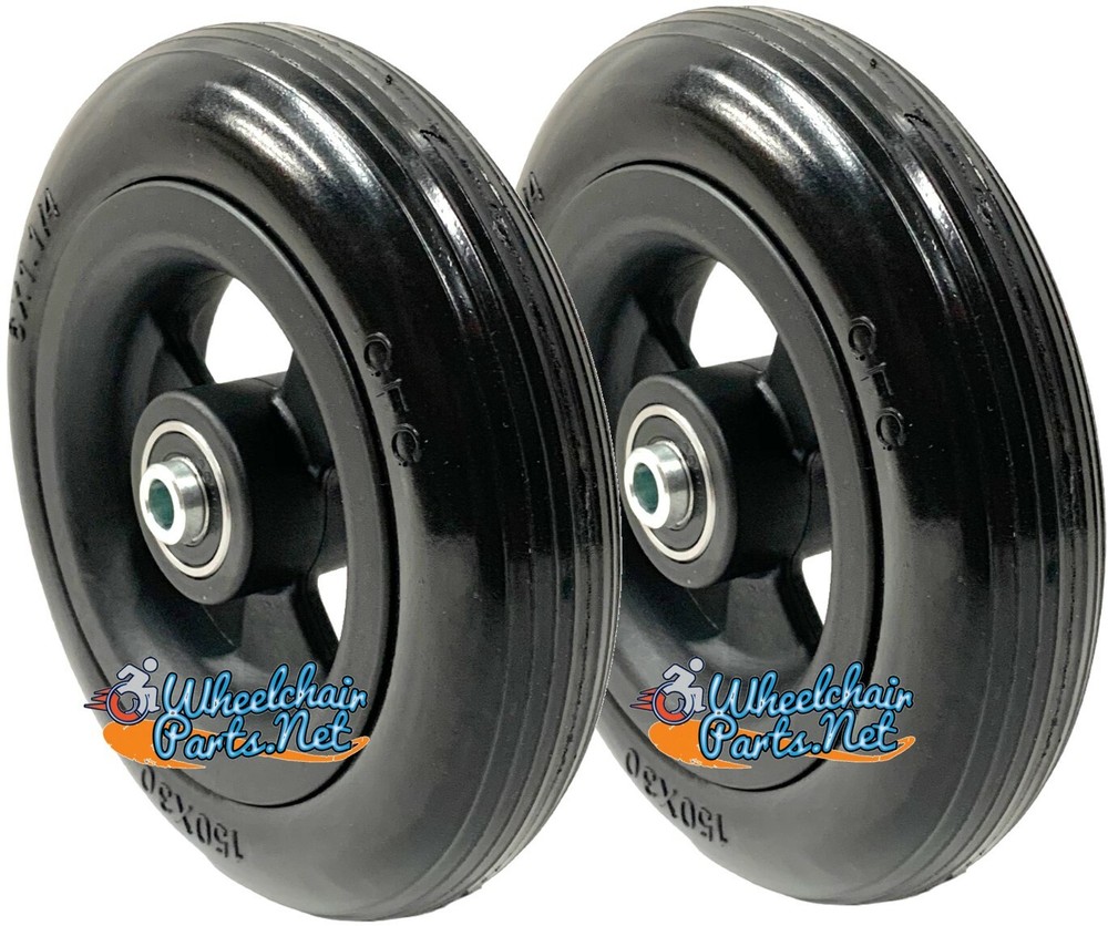 Set of Wheelchair Caster Wheels With 1.60″ Hub and 5/16″ Bearings. 5″ or 6″ Size