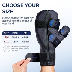 FEATOL Resting Hand Splint with Thumb Support for Men and Small/Medium, Black
