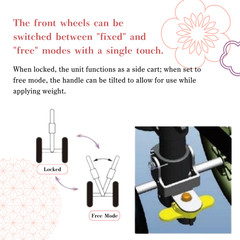 Wheel with brake Cane II Working cane used like a handrail Seniors Adults Black