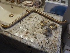 Shower Grab Bar Vertical/Horizontal, Bathroom Grab Bar, 1.25″ Diameter In Gold