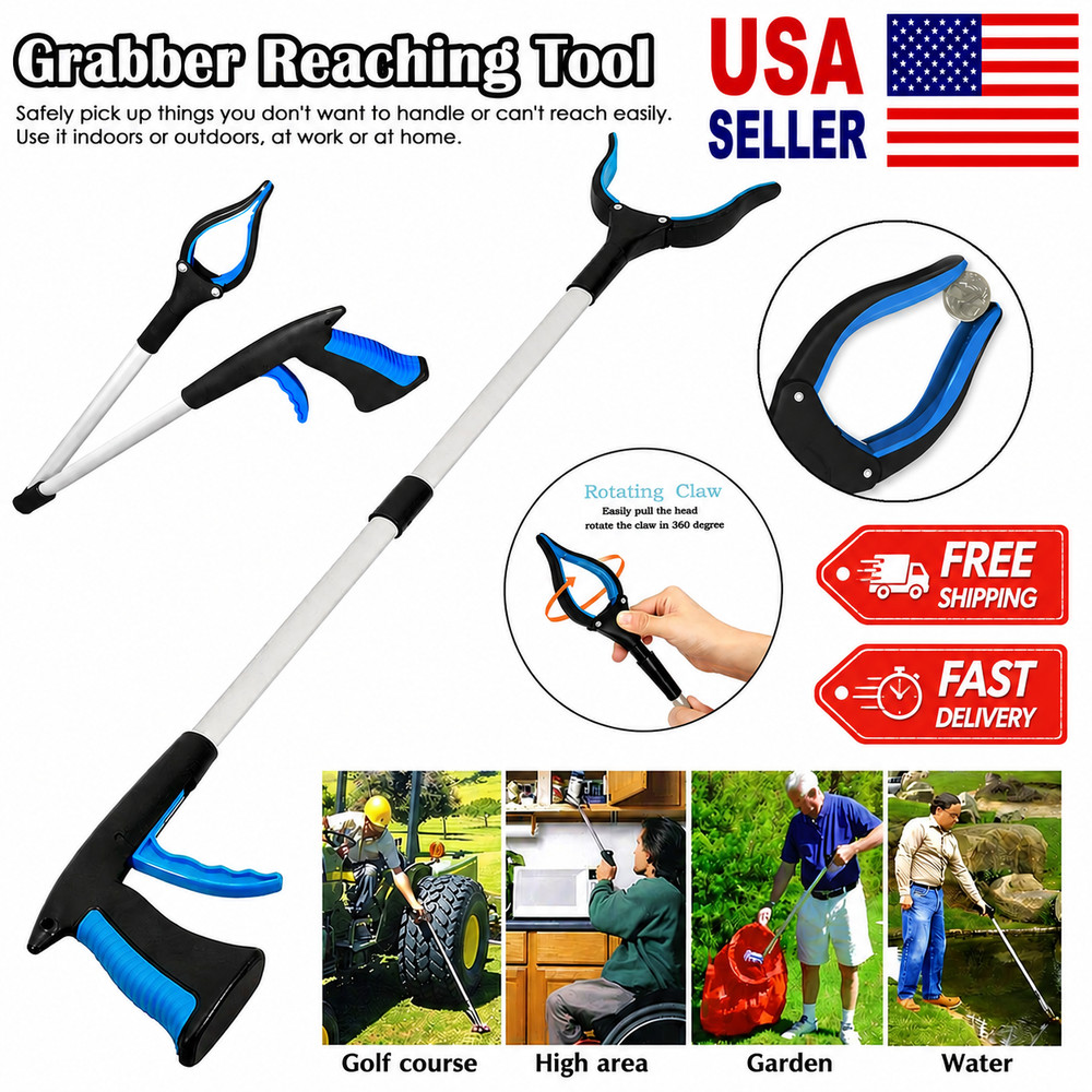 Heavy Duty Grabber Tool Industrial Pick Up Stick Hand Grip Reach Trash Reacher